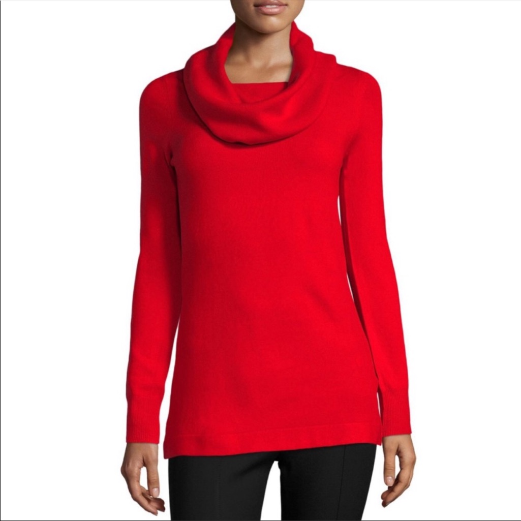 Nwt Women’s French Connection Cowl Neck Red Tunic